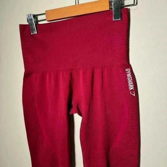Gymshark Energy Seamless Crop LeggingsRed/Pink Athletic Wear Gym Sz S - Picture 4 of 6